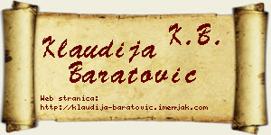 Klaudija Baratović vizit kartica